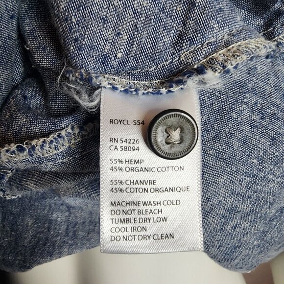 Royal Robbins Dress Womens Size M Medium Solid All Blue Hemp Cotton Cap Sleeve - Picture 6 of 6